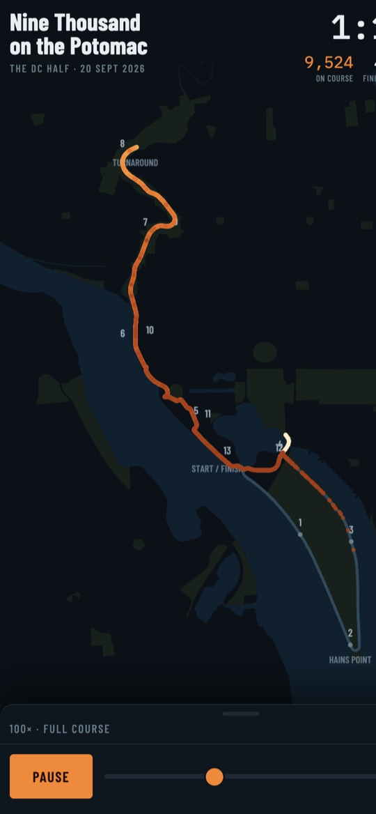 The DC Half course with runners mid-race